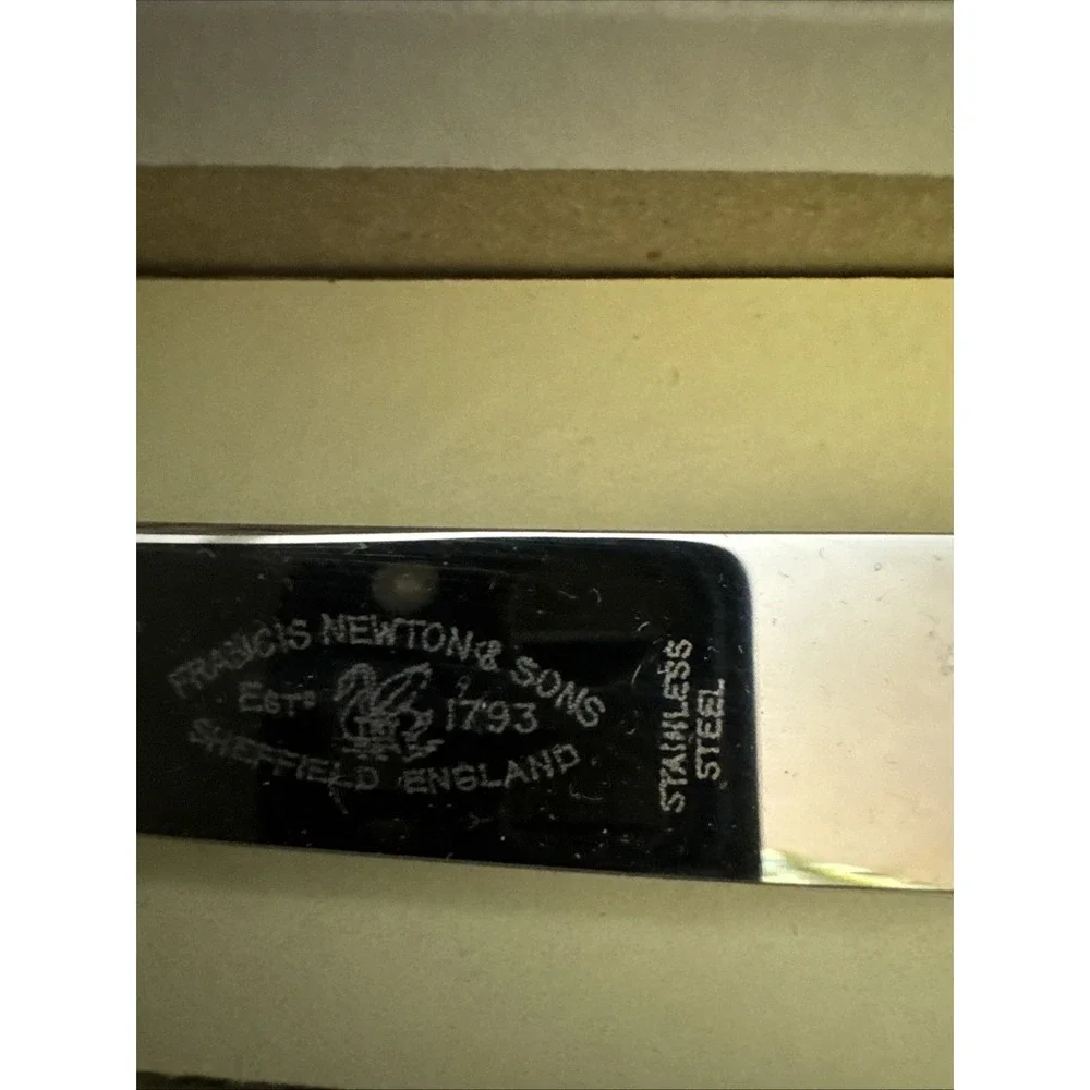 Vtg Francis Newton & Sons Pearlescent Sheffield Stainless Cheese Butter Knife